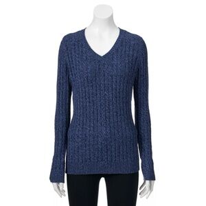 Croft And Barrow Cable Knit Sweater- V Neck